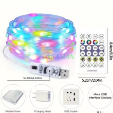 Гірлянда 200 LED різнокольорова мультиколор 20 м USB з пультом