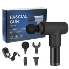Акумуляторний масажер для тіла Fascial Gun, 4 насадки 6 режимів